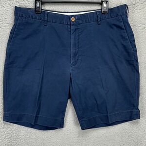 Polo Ralph Lauren Shorts Khaki 36 Blue Stretch Classic Fit Flat Front Pockets